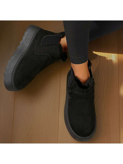 Women's Suede Winter Platform Boots Fuzzy Fluffy Boots Outdoor Mensa