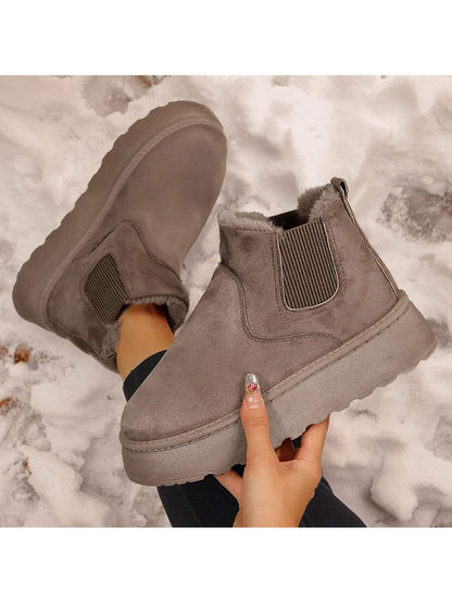 Women's Suede Winter Platform Boots Fuzzy Fluffy Boots Outdoor Mensa