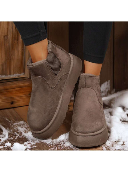 Women's Suede Winter Platform Boots Fuzzy Fluffy Boots Outdoor Mensa