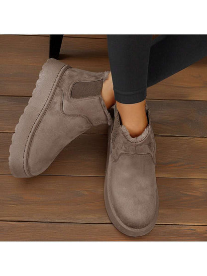 Women's Suede Winter Platform Boots Fuzzy Fluffy Boots Outdoor Mensa