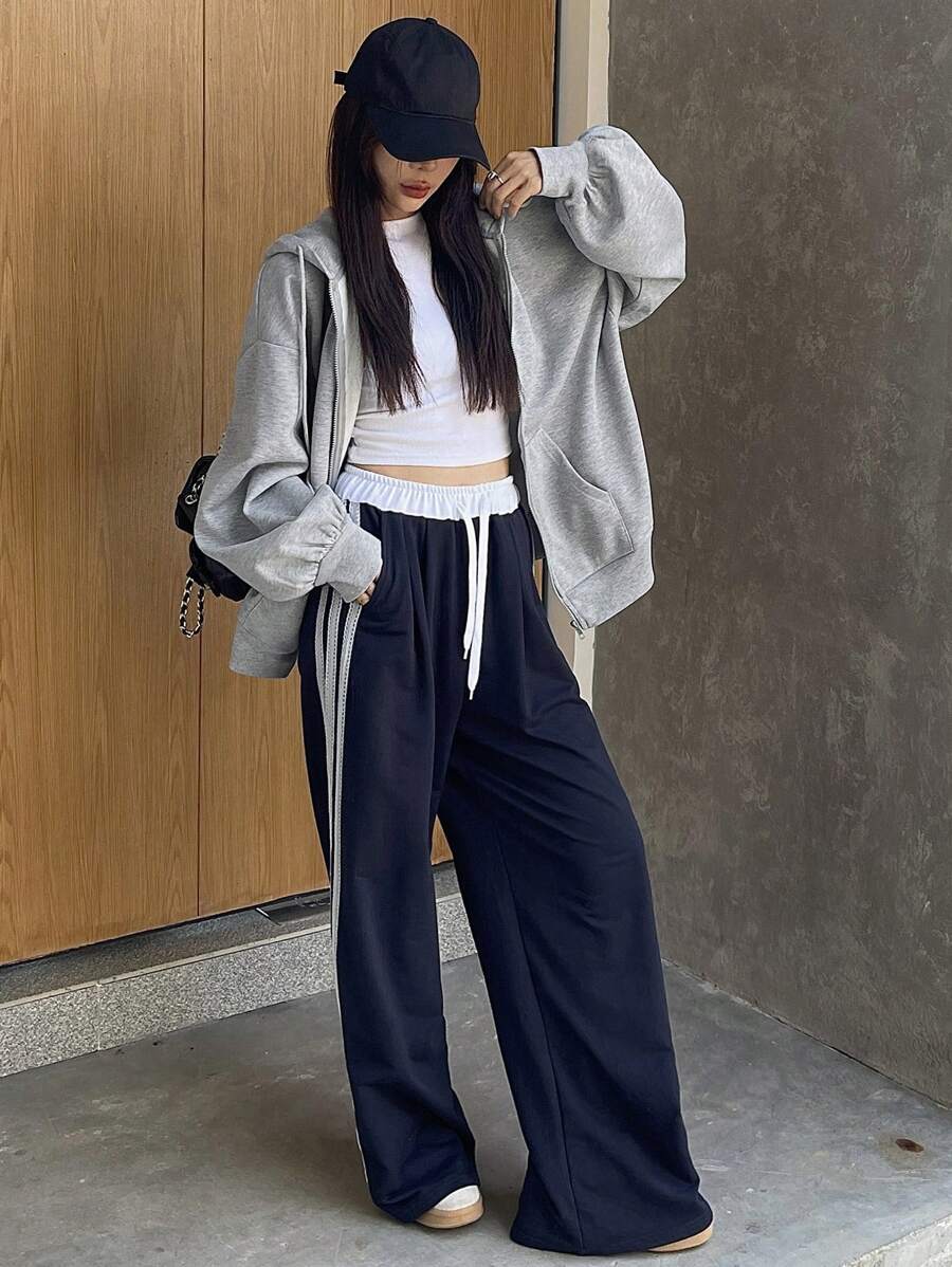 Eleanor Thermal Lined Zip Drawstring Hoodie - White