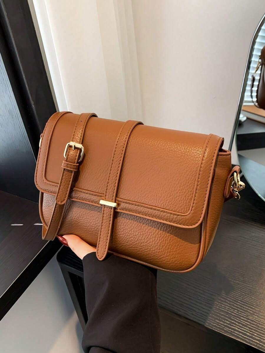 Kilkenny Vintage Flap Crossbody Bag with Buckle Strap