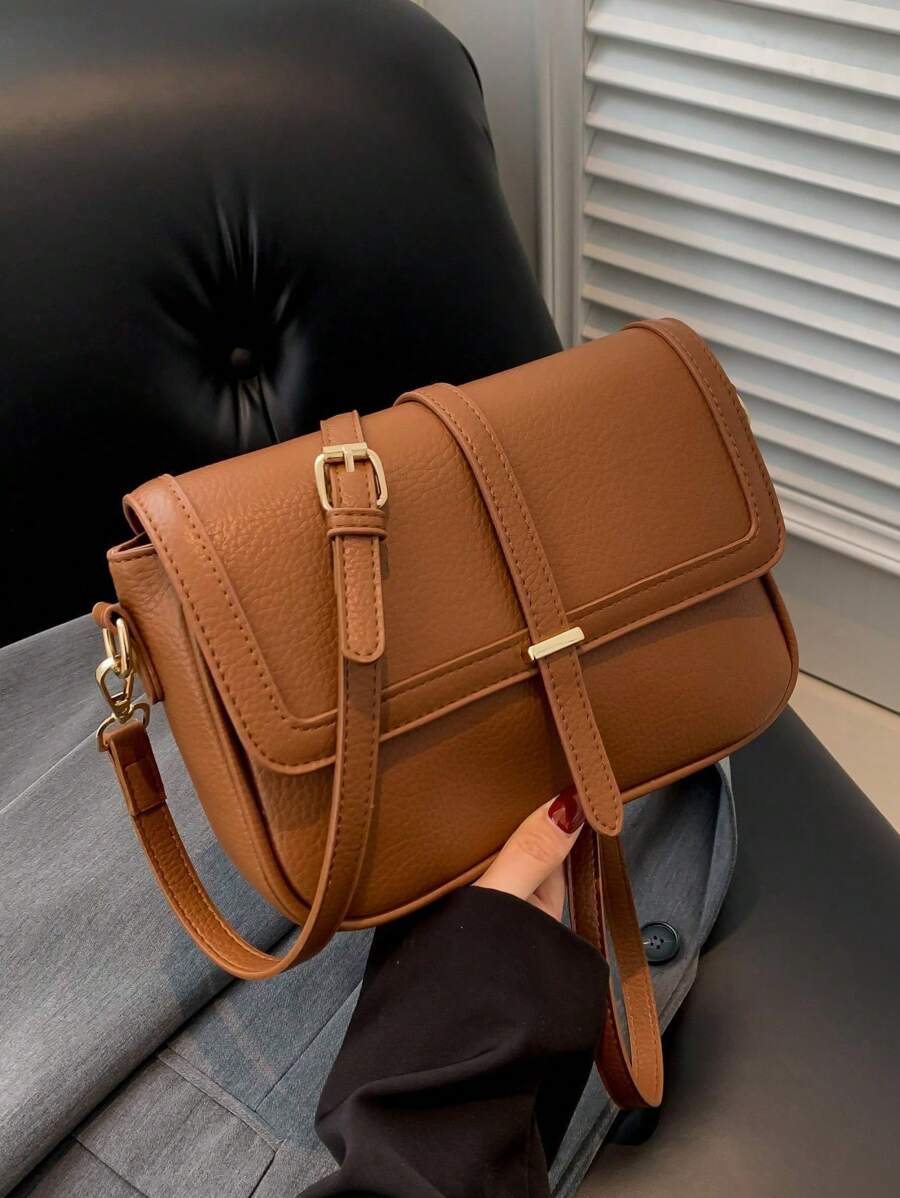 Kilkenny Vintage Flap Crossbody Bag with Buckle Strap