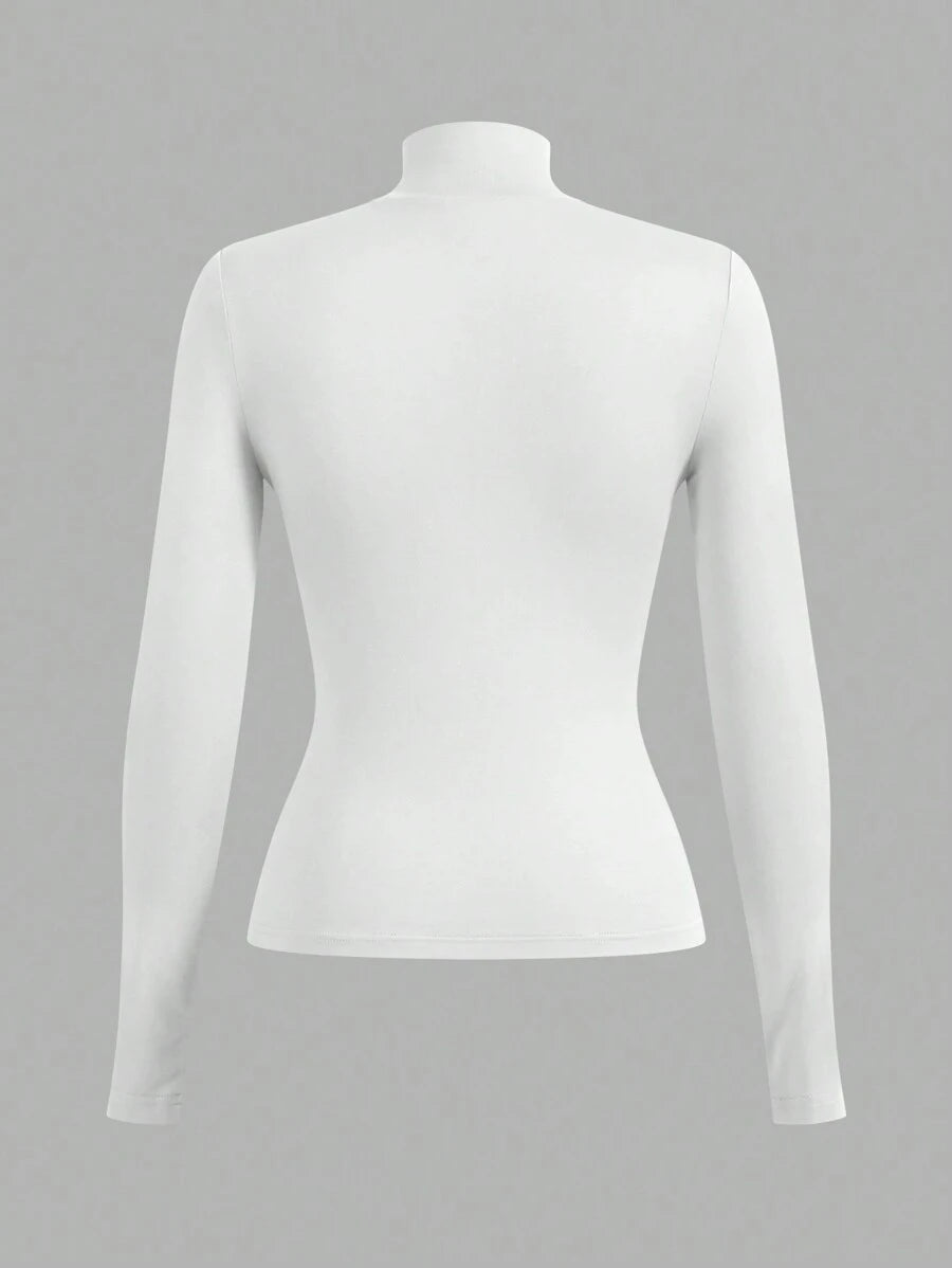 Aberdeen Fleece Lined Thermal Mock Neck Fitted Top