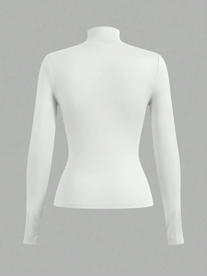 Aberdeen Fleece Lined Thermal Mock Neck Fitted Top