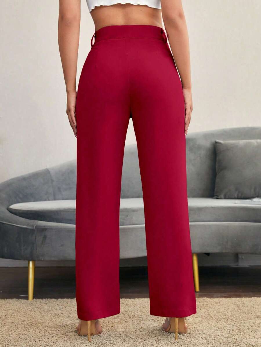 Women's High Waisted Flare Trousers, Tailored Dress Pants for Work Office - Black