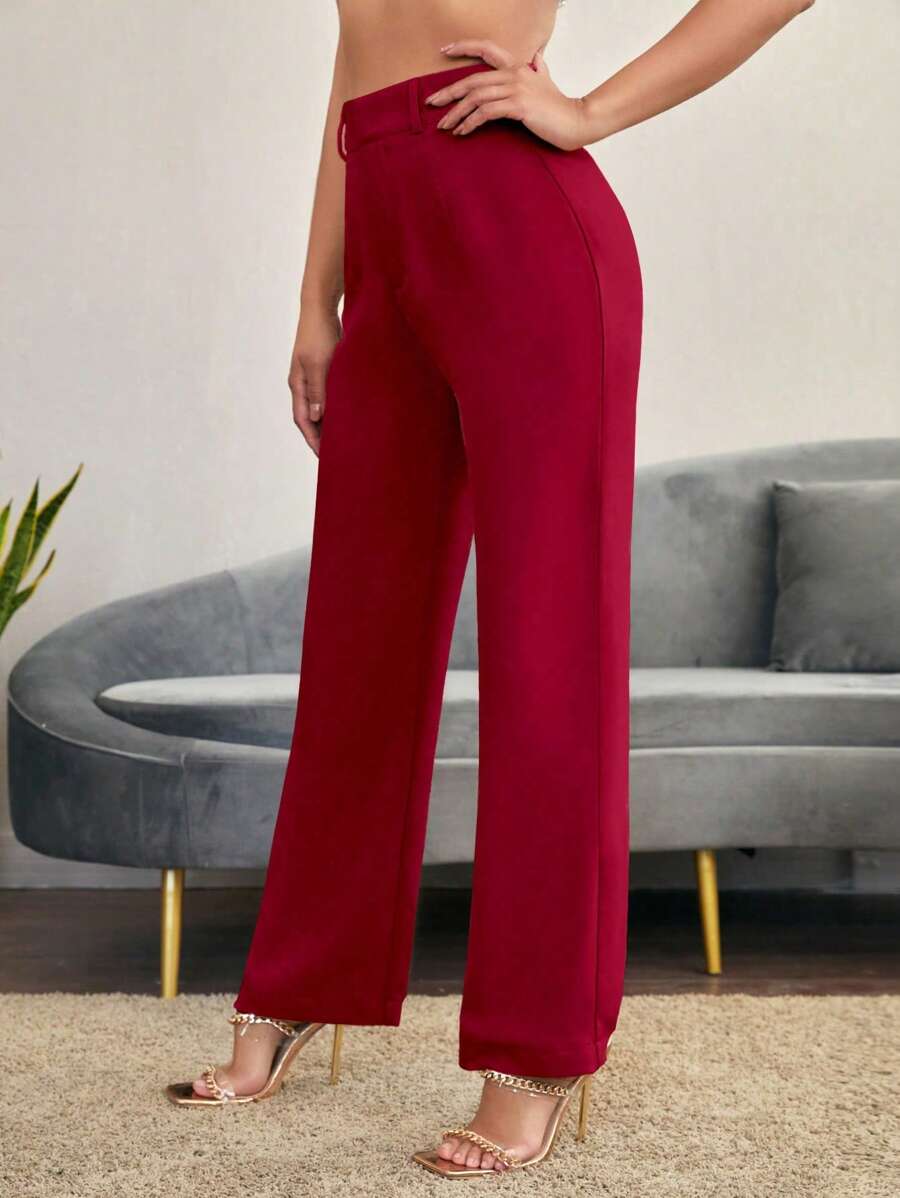 Women's High Waisted Flare Trousers, Tailored Dress Pants for Work Office - Black