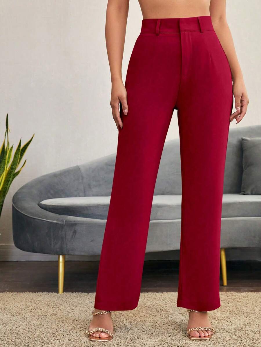 Women's High Waisted Flare Trousers, Tailored Dress Pants for Work Office - Black