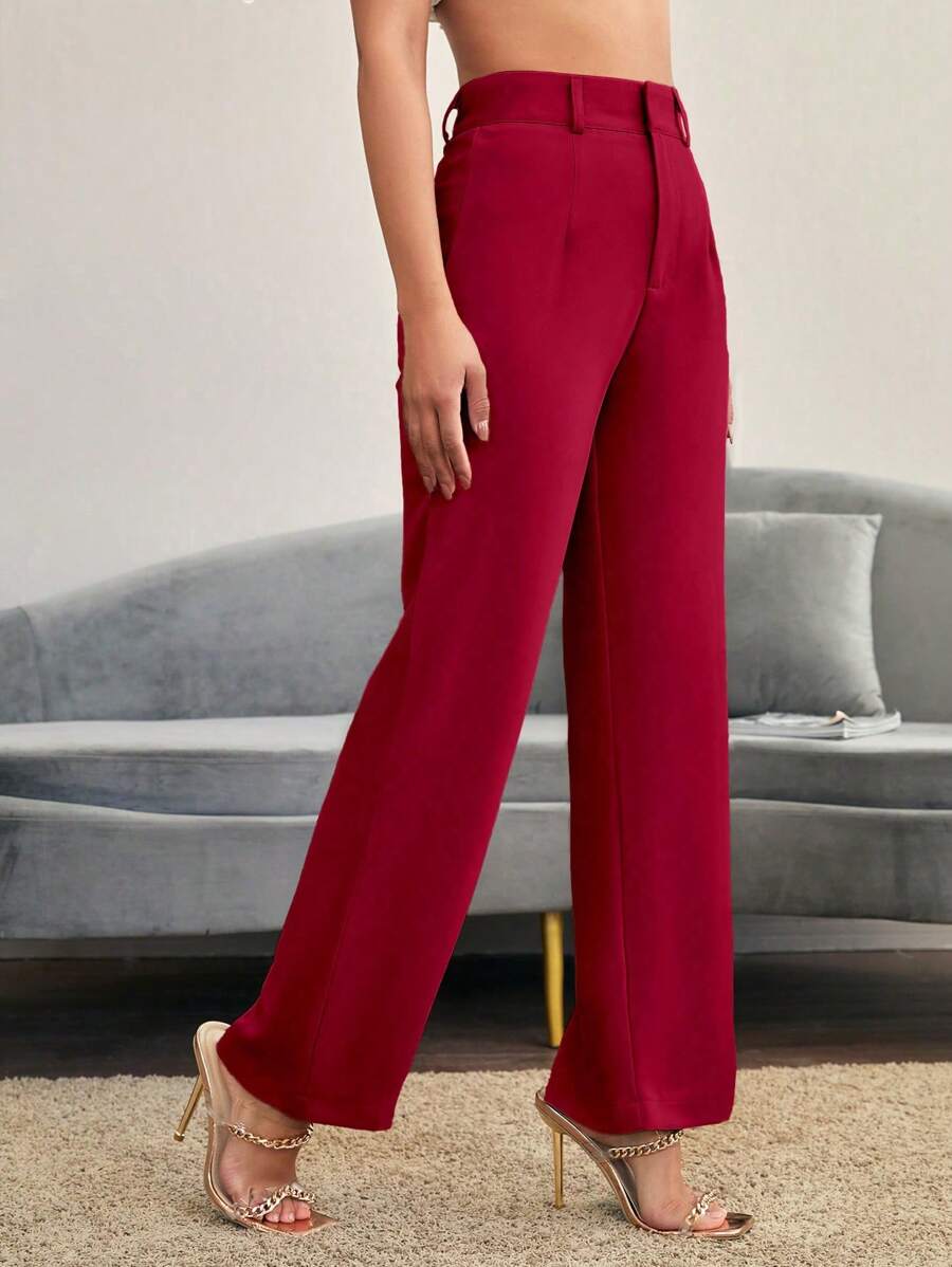 Women's High Waisted Flare Trousers, Tailored Dress Pants for Work Office - Black