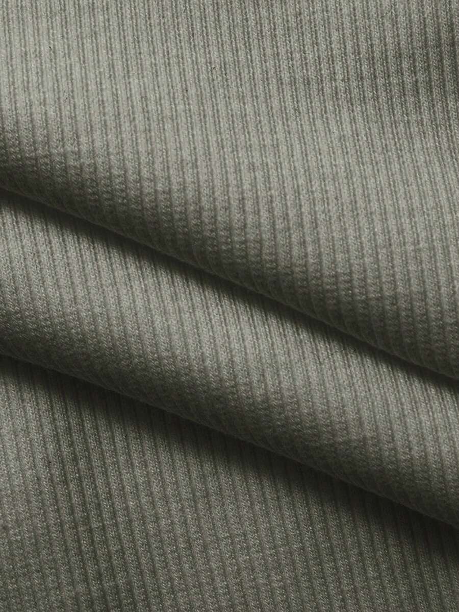 Evelina Seam Detail Ribbed Slim Fit Long Sleeve Knit Top - Sage Green
