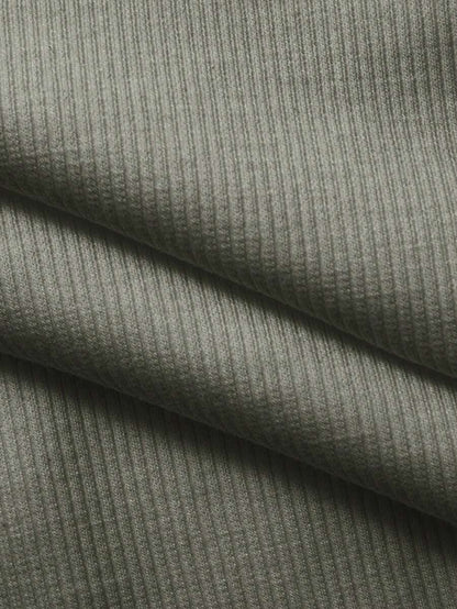 Evelina Seam Detail Ribbed Slim Fit Long Sleeve Knit Top - Sage Green