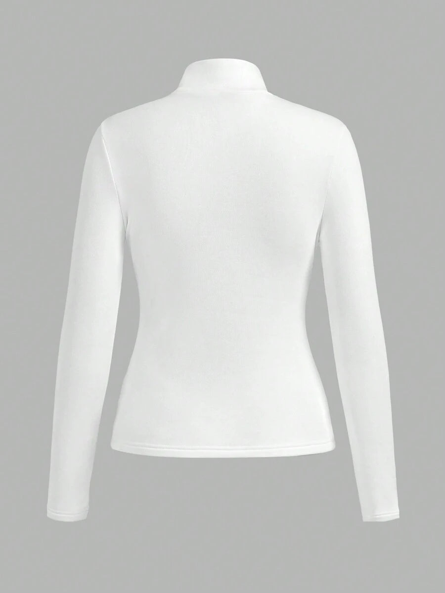 Aberdeen Fleece Lined Thermal Mock Neck Fitted Top