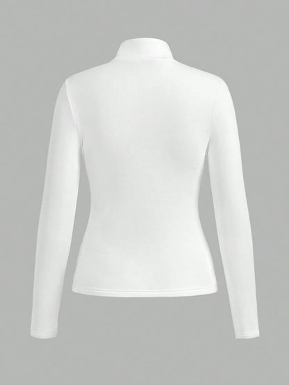 Aberdeen Fleece Lined Thermal Mock Neck Fitted Top