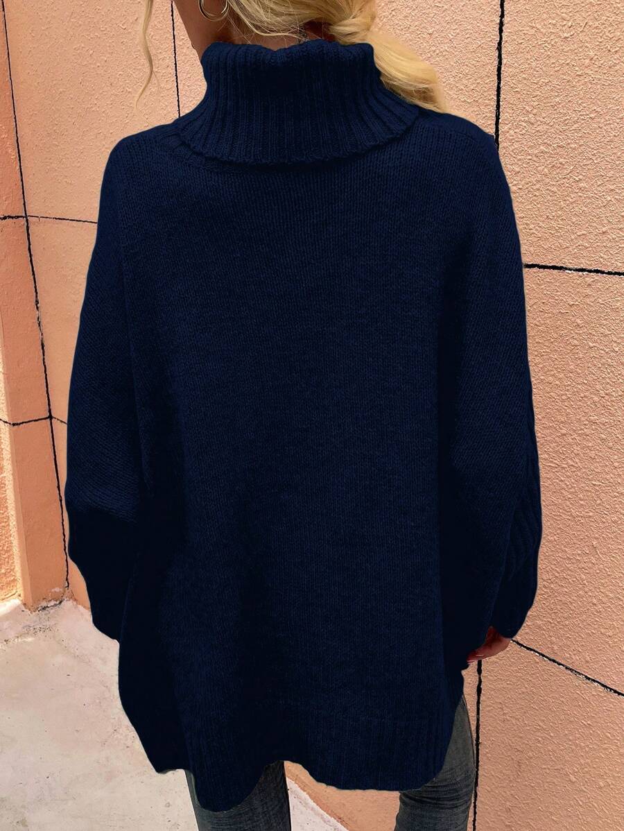 Alesund Oversized Turtleneck Batwing Sleeve Sweater