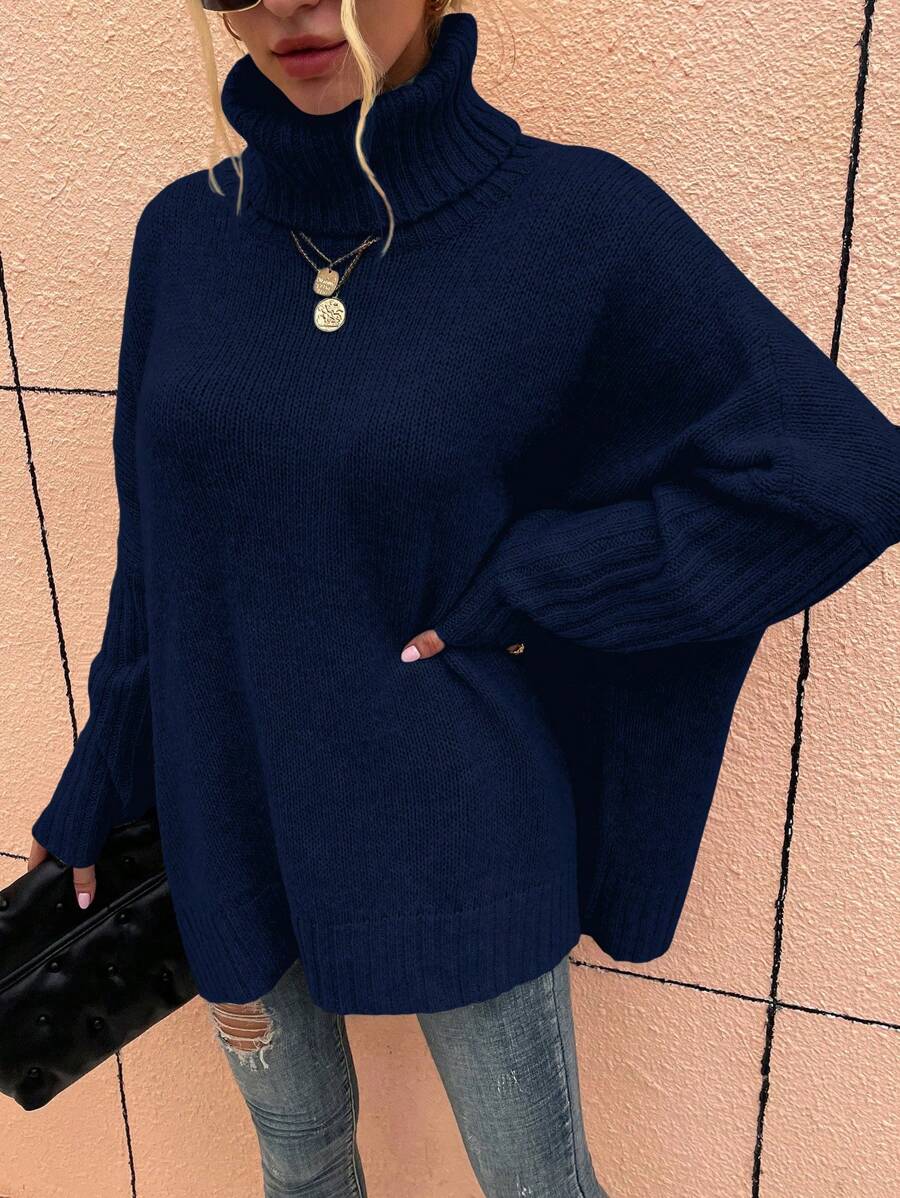 Alesund Oversized Turtleneck Batwing Sleeve Sweater