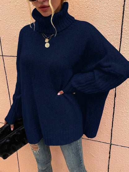 Alesund Oversized Turtleneck Batwing Sleeve Sweater