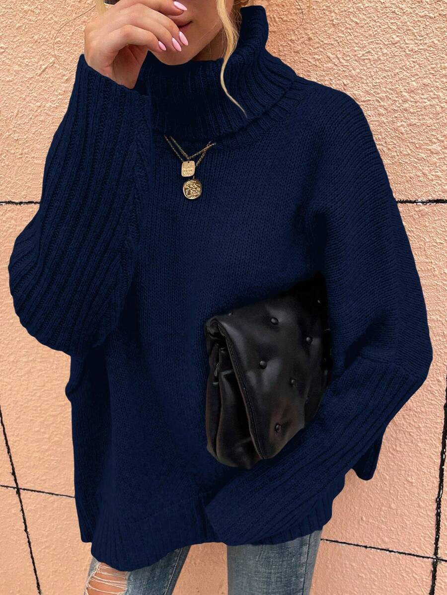 Alesund Oversized Turtleneck Batwing Sleeve Sweater