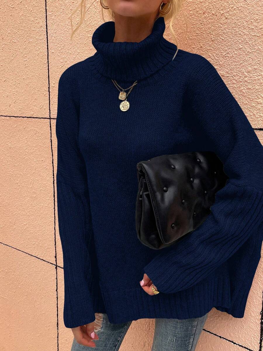 Alesund Oversized Turtleneck Batwing Sleeve Sweater