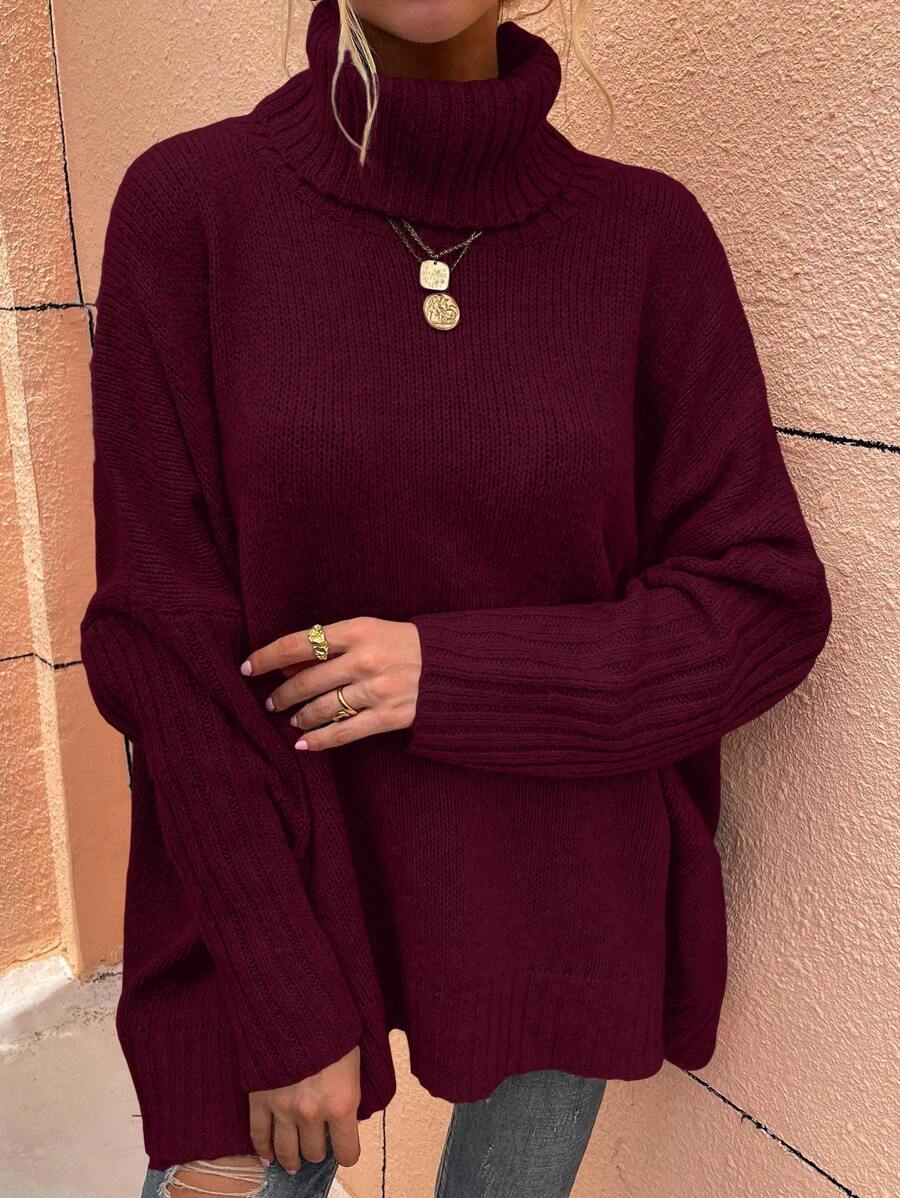 Alesund Oversized Turtleneck Batwing Sleeve Sweater