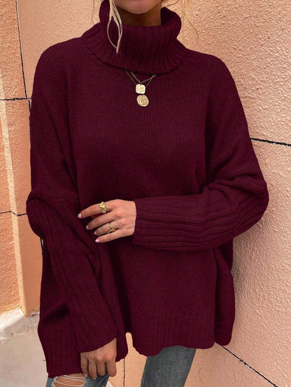 Alesund Oversized Turtleneck Batwing Sleeve Sweater