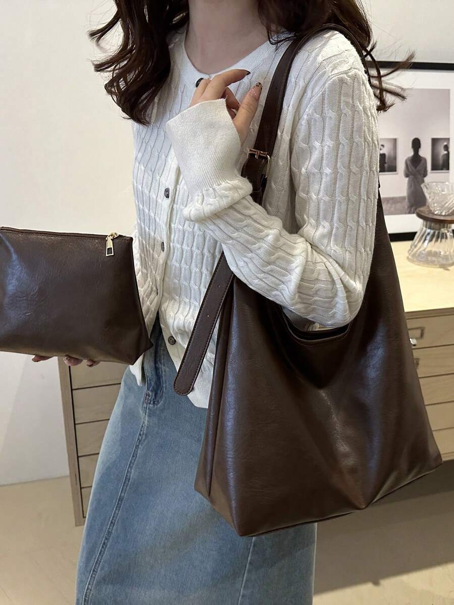 Savannah Large Slouchy Hobo Shoulder Bag with Top Handle