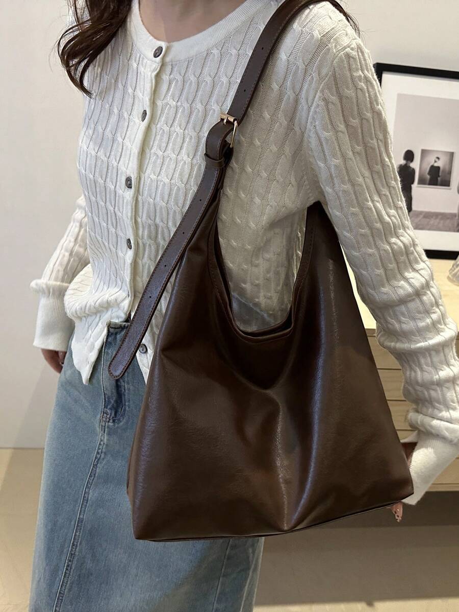 Savannah Large Slouchy Hobo Shoulder Bag with Top Handle