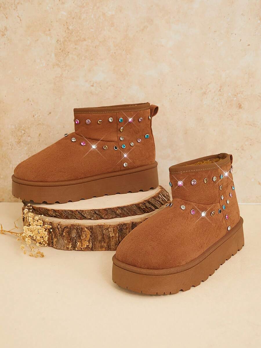Solezae Women's Versatile Faux Suede Slip On Lug Sole Ankle Booties For Warm Mother's Day Present For Christmas Mensa