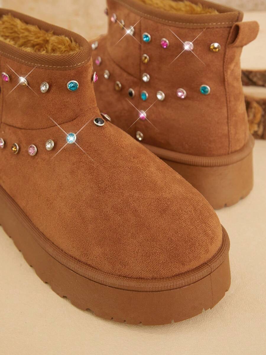 Solezae Women's Versatile Faux Suede Slip On Lug Sole Ankle Booties For Warm Mother's Day Present For Christmas Mensa