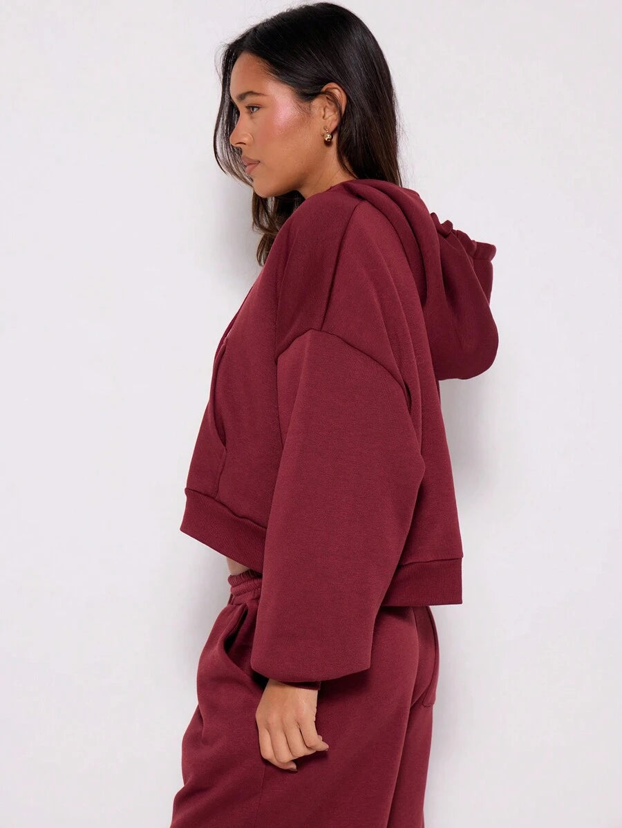 Claudia Double Zip Drawstring Hoodie - Light Grey