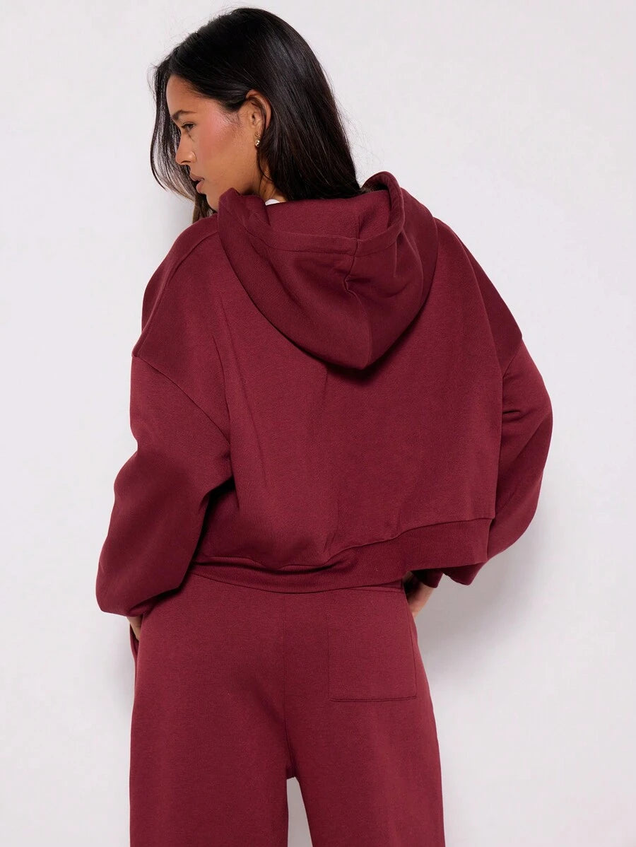 Claudia Double Zip Drawstring Hoodie - Black