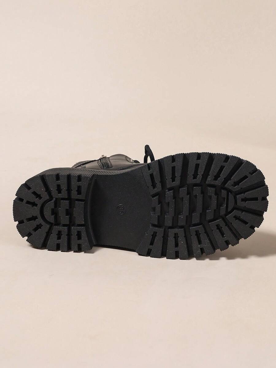 2026 Spring/Autumn/Winter New Women's Shoes, Winter Warm Women's Boots, Fashion Versatile Casual Women's Shoes, Black/White Ankle Boots With Lace-Up And Side Zipper, Flat Women's Boots, Women's Ankle Boots And Ankle Boots, Women's Fashion Boots, College S Mensa