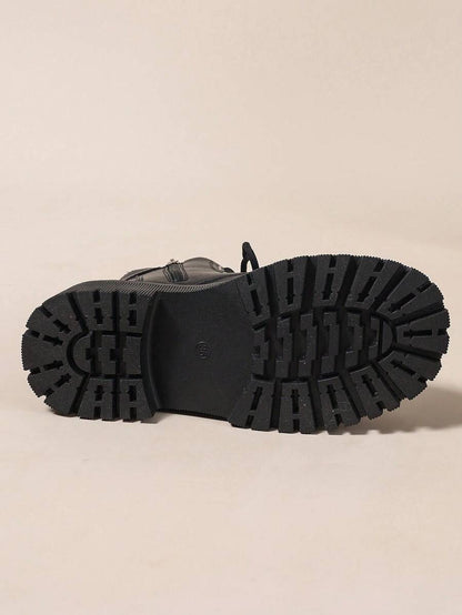2026 Spring/Autumn/Winter New Women's Shoes, Winter Warm Women's Boots, Fashion Versatile Casual Women's Shoes, Black/White Ankle Boots With Lace-Up And Side Zipper, Flat Women's Boots, Women's Ankle Boots And Ankle Boots, Women's Fashion Boots, College S Mensa