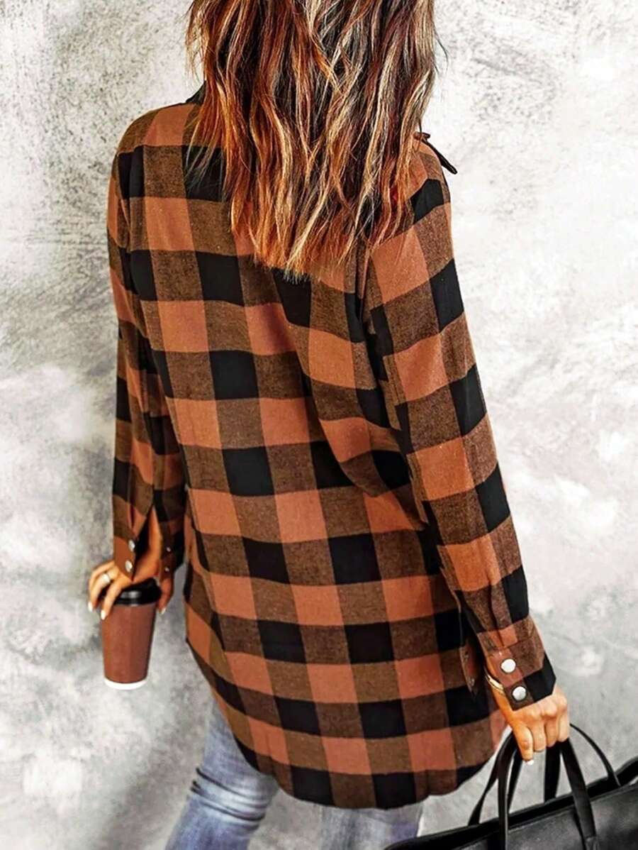 Sherwood Flannel Plaid Button Up Shirt Jacket with Pockets