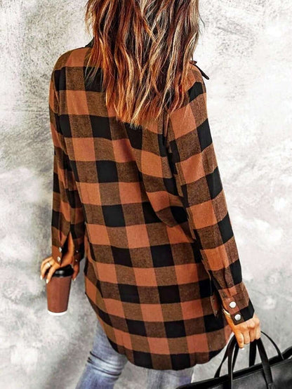 Sherwood Flannel Plaid Button Up Shirt Jacket with Pockets