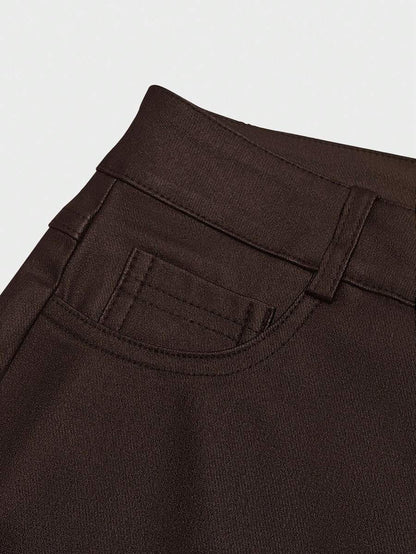 Durango High Waist Faux Leather Straight Leg Pants
