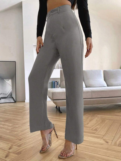 Women's High Waisted Flare Trousers, Tailored Dress Pants for Work Office - Black