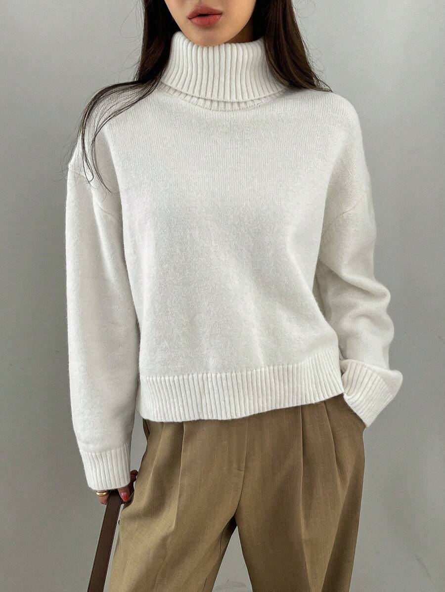 Lofoten Oversized Turtleneck Drop Shoulder Knit Sweater