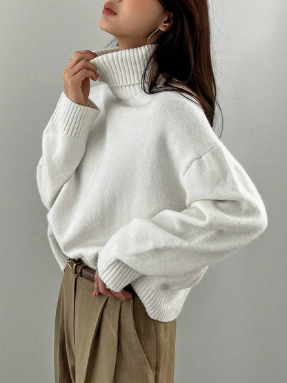 Lofoten Oversized Turtleneck Drop Shoulder Knit Sweater