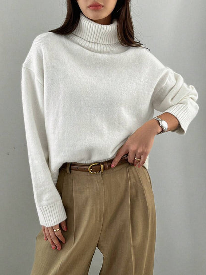 Lofoten Oversized Turtleneck Drop Shoulder Knit Sweater