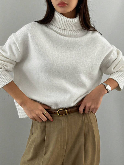 Lofoten Oversized Turtleneck Drop Shoulder Knit Sweater