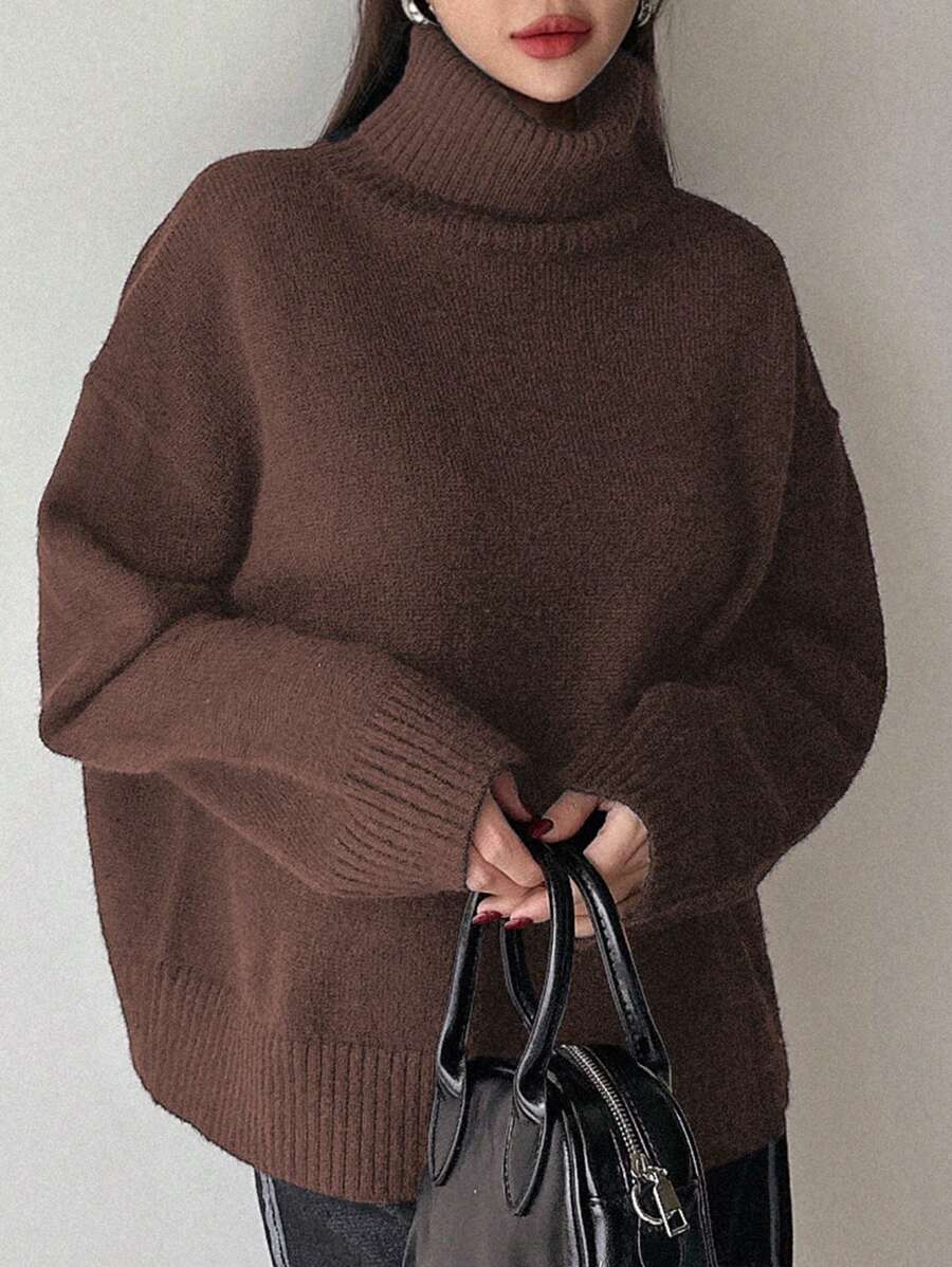 Lofoten Oversized Turtleneck Drop Shoulder Knit Sweater