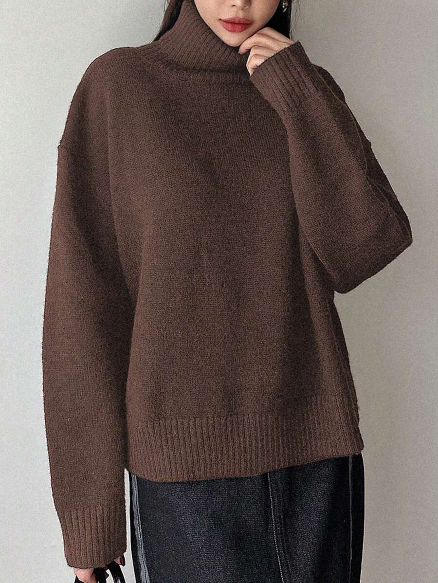 Lofoten Oversized Turtleneck Drop Shoulder Knit Sweater