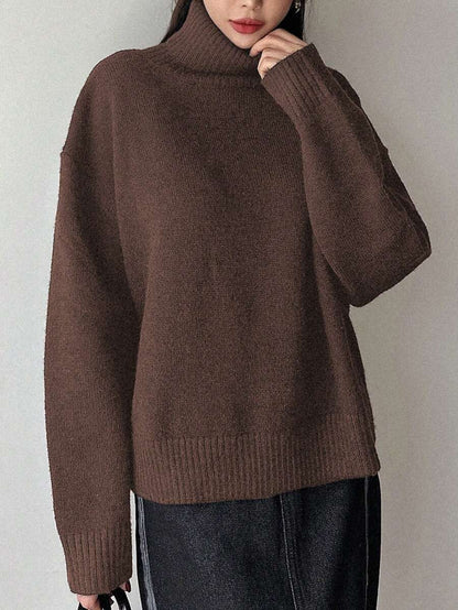 Lofoten Oversized Turtleneck Drop Shoulder Knit Sweater