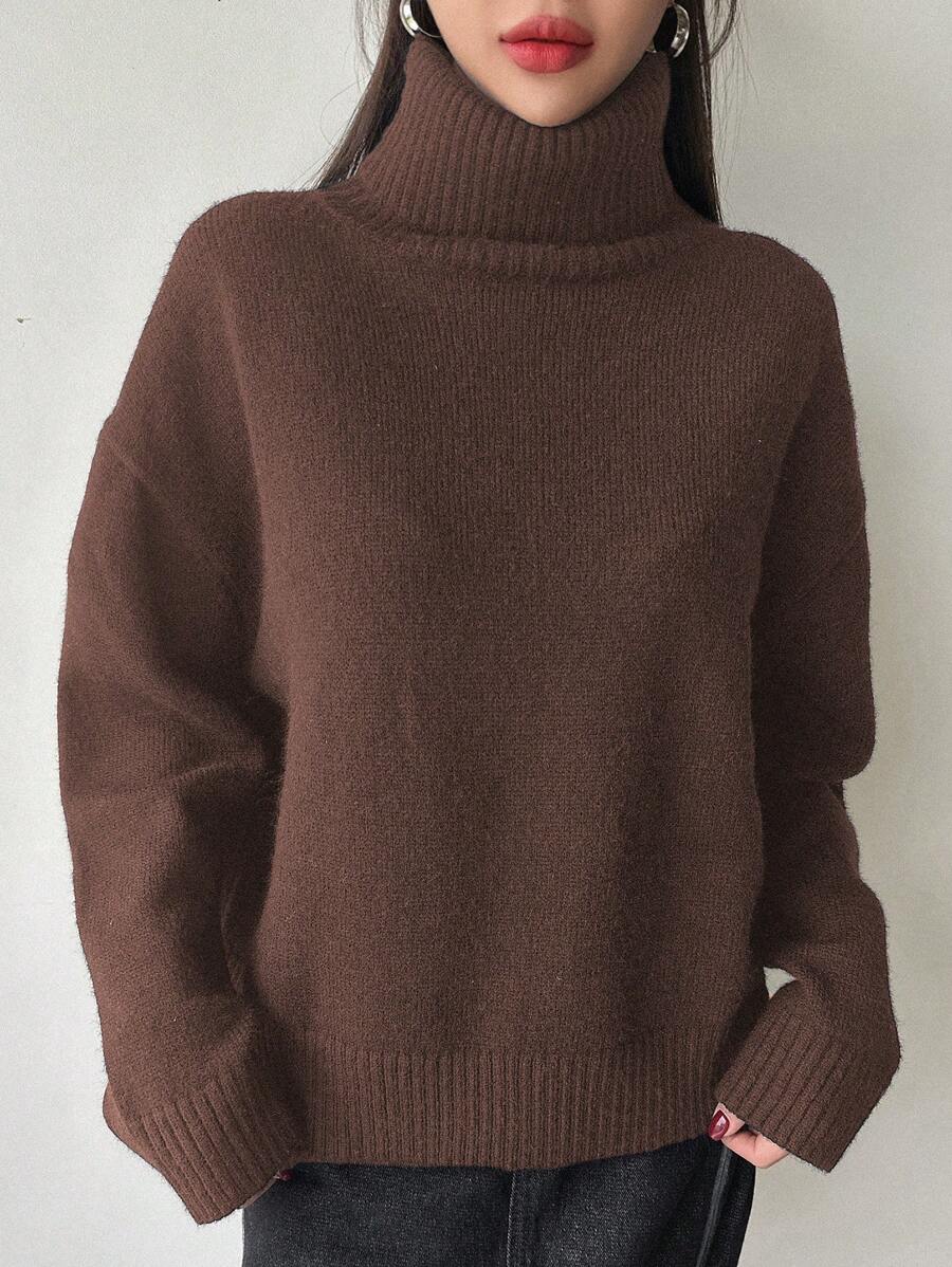 Lofoten Oversized Turtleneck Drop Shoulder Knit Sweater