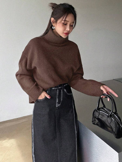 Lofoten Oversized Turtleneck Drop Shoulder Knit Sweater