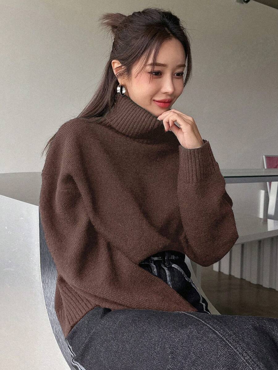 Lofoten Oversized Turtleneck Drop Shoulder Knit Sweater