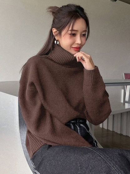 Lofoten Oversized Turtleneck Drop Shoulder Knit Sweater