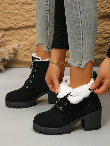 2024 New Stylish Mid-Heel Anti-Slip Boots, Korean Version Lightweight Warm Boots For Women, Autumn/Winter Mensa