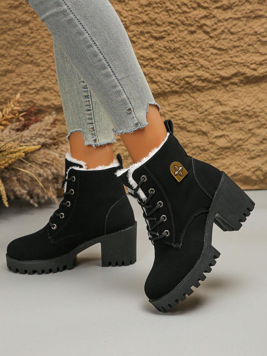2024 New Stylish Mid-Heel Anti-Slip Boots, Korean Version Lightweight Warm Boots For Women, Autumn/Winter Mensa