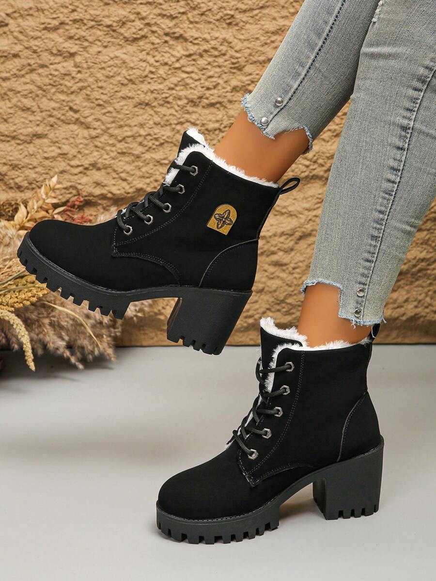 2024 New Stylish Mid-Heel Anti-Slip Boots, Korean Version Lightweight Warm Boots For Women, Autumn/Winter Mensa